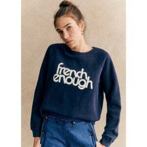 RARE Sézane French Enough sweatshirt, Red/Size S